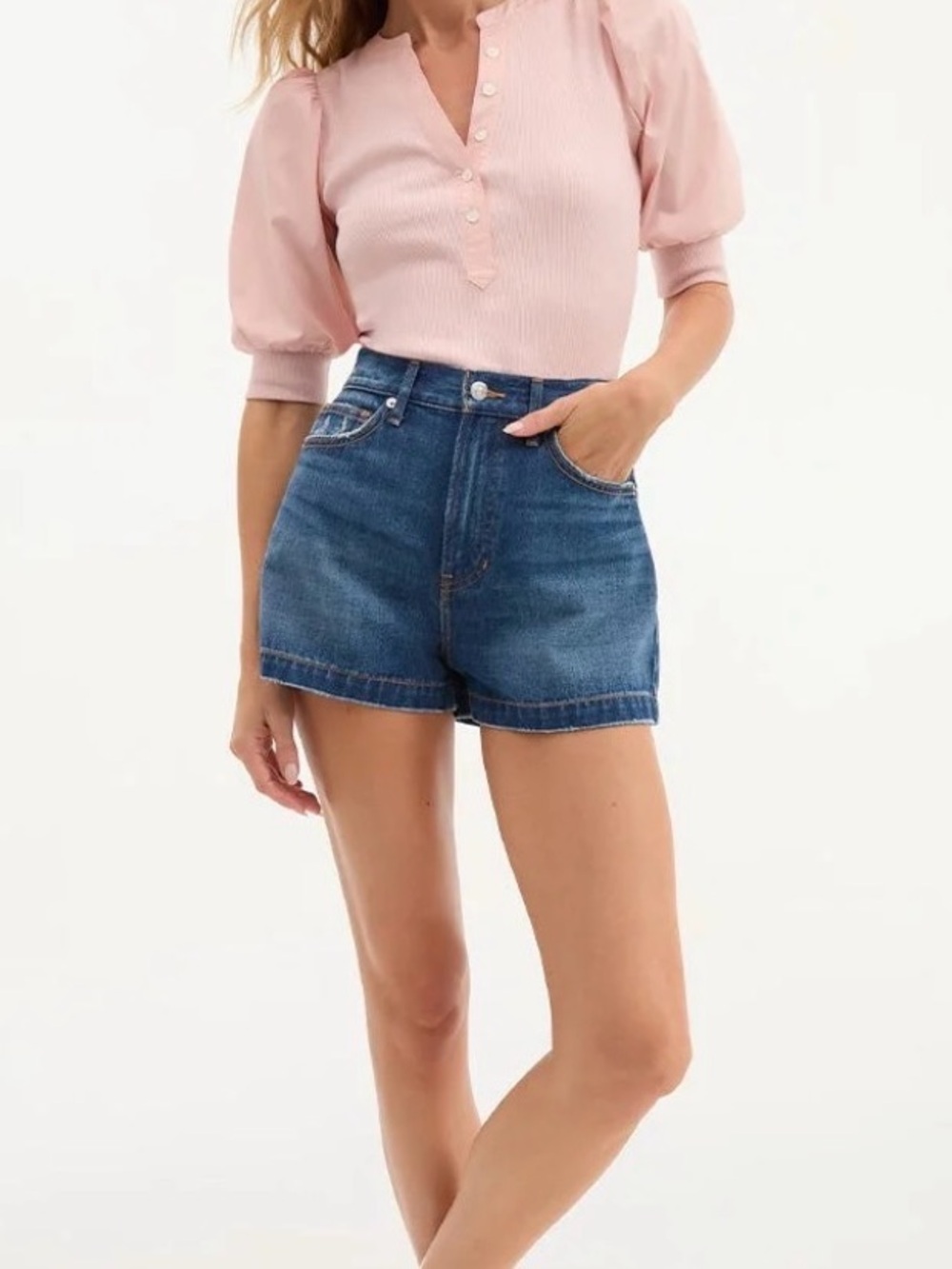 Veronica Beard Timmi Short High Rise in Calypso Blue